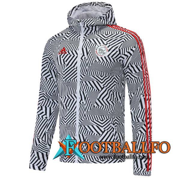 Rompevientos Chaqueta Ajax Negro/Blanca 2020/2021