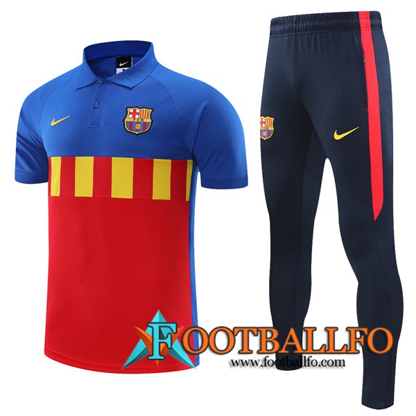 Camiseta Polo FC Barcelona + Pantalones Azul/Rojo 2021/2022