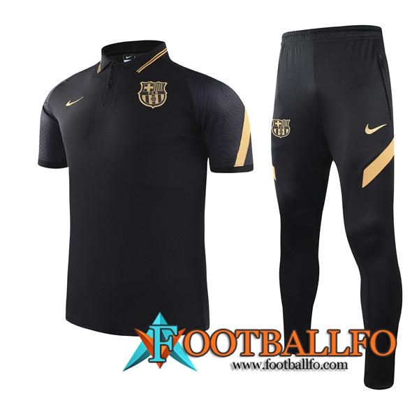 Camiseta Polo FC Barcelona + Pantalones Negro 2021/2022