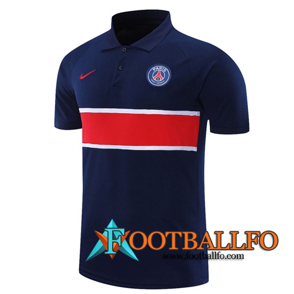 Camiseta Polo Futbol PSG Azul/Rojo 2021/2022