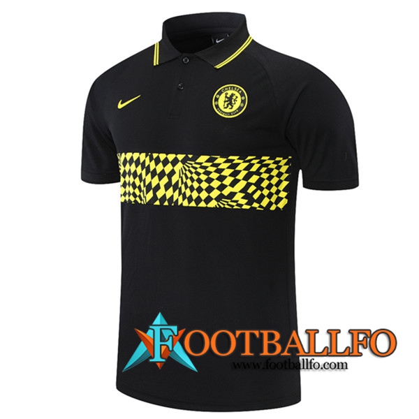 Camiseta Polo Futbol FC Chelsea Negro/Amarillo 2021/2022