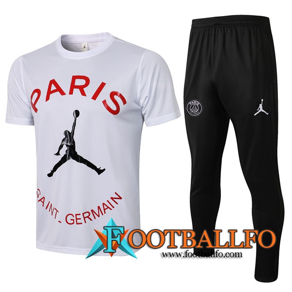 Camiseta Entrenamiento PSG Jordan + Pantalones Blanca/Rojo 2021/2022