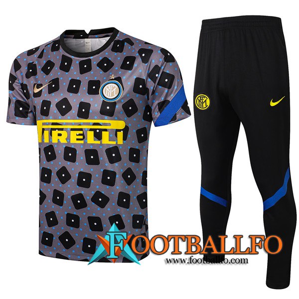 Camiseta Entrenamiento Inter Milan + Pantalones Negro/Gris 2021/2022
