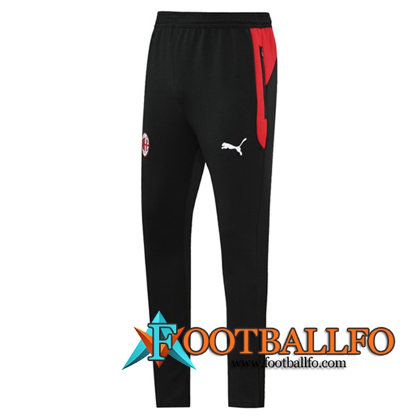 Pantalon Entrenamiento AC Milan Negro/Rojo 2021/2022
