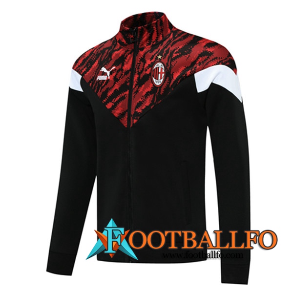 Chaquetas Futbol AC Milan Negro/Rojo 2021/2022