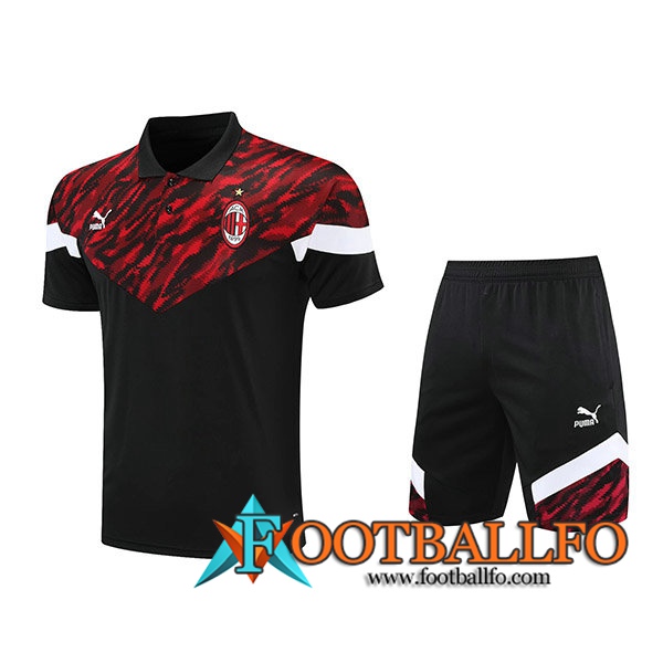Camiseta Polo AC Milan + Cortos Rojo/Negro 2021/2022