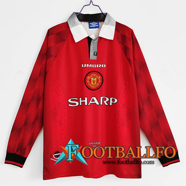 Camiseta Futbol Manchester United Retro Titular Manga Larga 1996/1997
