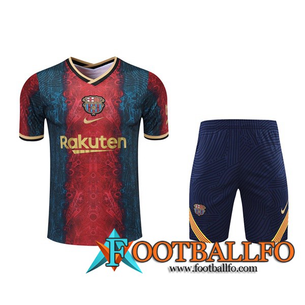 Camiseta Entrenamiento FC Barcelona + Cortos Rojo 2021/2022