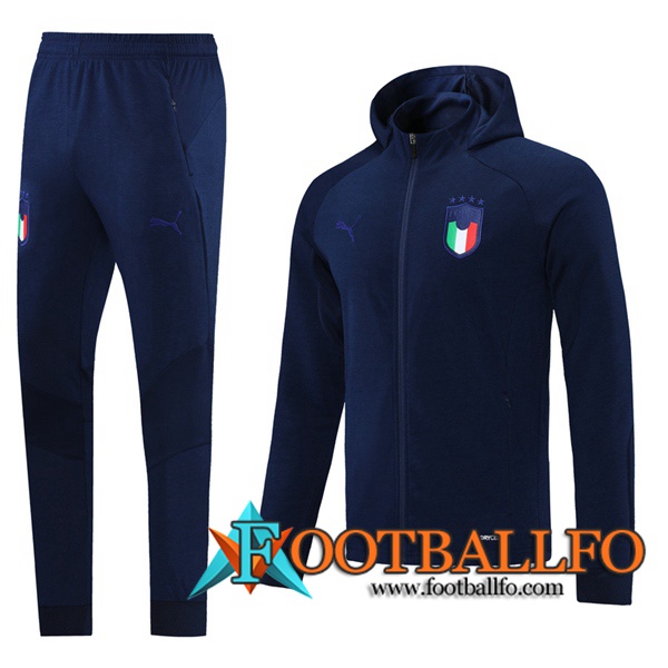 Chaqueta Con Capucha Chandal Italia Azul Marino 2021/2022