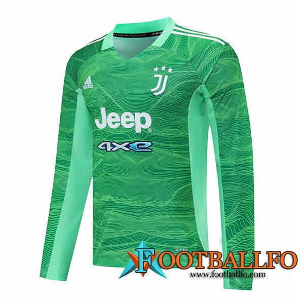 Camiseta Futbol Juventus Portero Manga Larga Verde 2021/2022