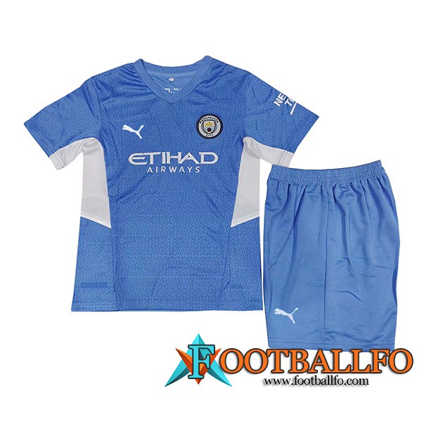 Camiseta Futbol Manchester City Niños Titular 2021/2022