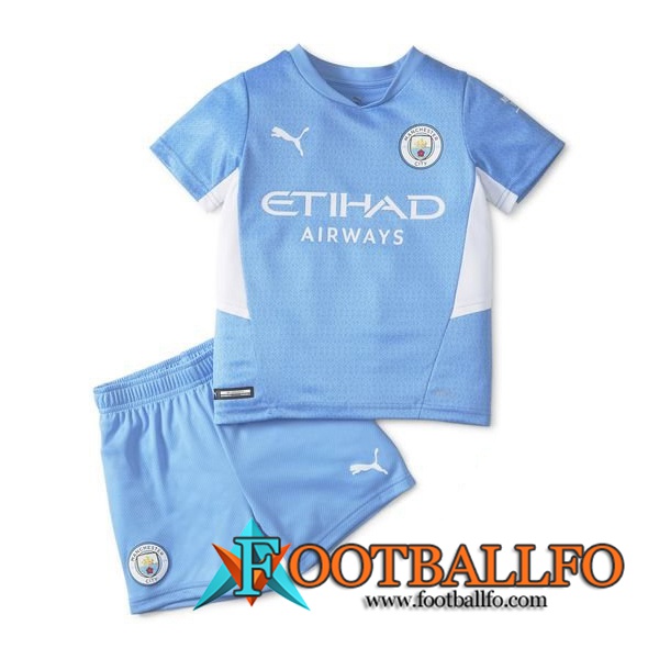 Camiseta Futbol Manchester City Niños Titular 2021/2022