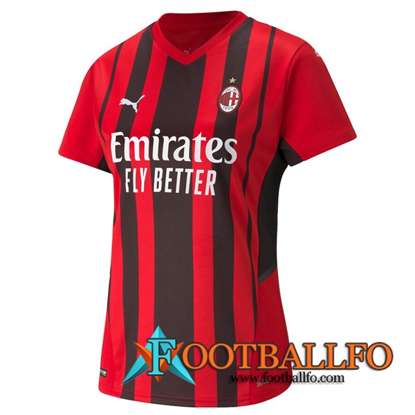 Camiseta Futbol AC Milan Mujer Titular 2021/2022