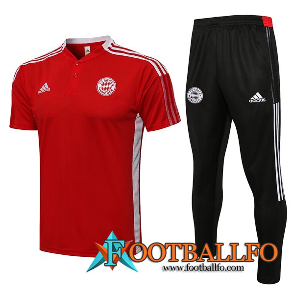 Camiseta Polo Bayern Munich + Pantalones Rojo/Blanca 2021/2022