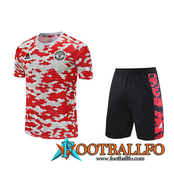 Camiseta Entrenamiento Manchester United + Cortos Rojo 2021/2022