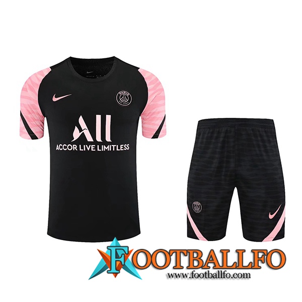 Camiseta Entrenamiento Jordan PSG + Cortos Negro/Rosa 2021/2022