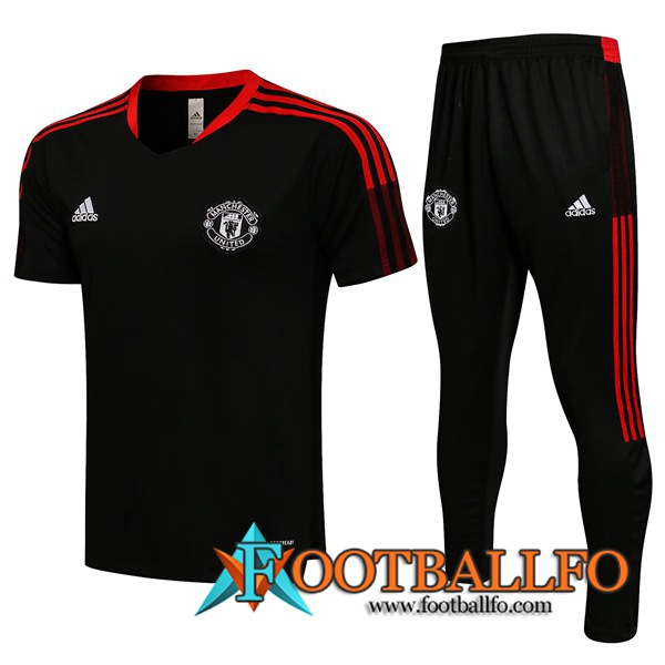 Camiseta Entrenamiento Manchester United + Pantalones Negro 2021/2022