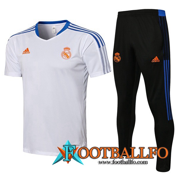 Camiseta Entrenamiento Real Madrid + Pantalones Blanca/Azul 2021/2022
