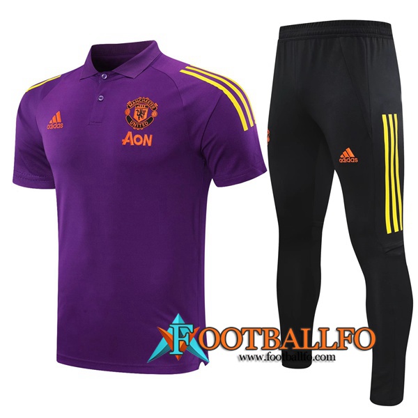 Polo Futbol Manchester United + Pantalones Violet 2020/2021