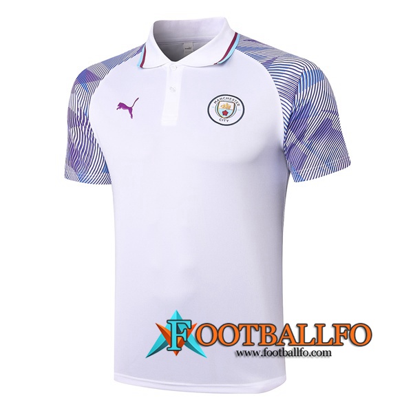 Polo Futbol Manchester City Blanco/Violet 2020/2021