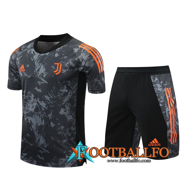 Camiseta Entrenamiento Juventus + Shorts Gris/Amarillo 2020/2021