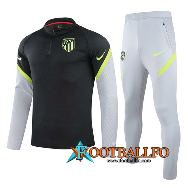 Chandal Futbol + Pantalones Atletico Madrid Negro/Gris 2020/2021