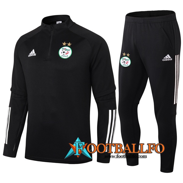 Chandal Futbol + Pantalones Argelia Negro/Blanco 2020/2021