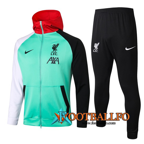 Chandal Futbol - Chaqueta con capucha + Pantalones FC Liverpool Verde/Negro 2020/2021