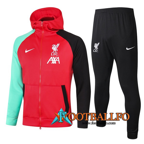 Chandal Futbol - Chaqueta con capucha + Pantalones FC Liverpool Roja/Negro 2020/2021