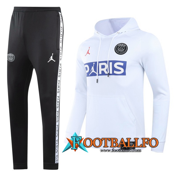 Chandal Futbol - Chaqueta con capucha + Pantalones Jordan PSG Blanco 2020/2021