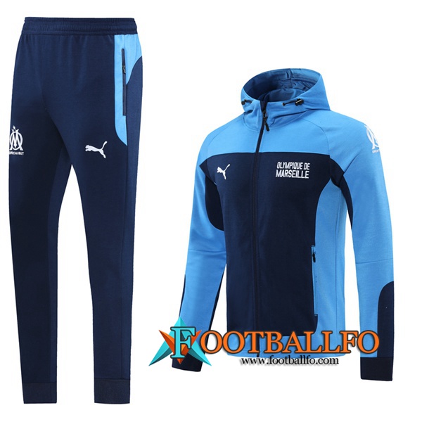 Chandal Futbol - Chaqueta con capucha + Pantalones Marsella Azul Marin 2020/2021
