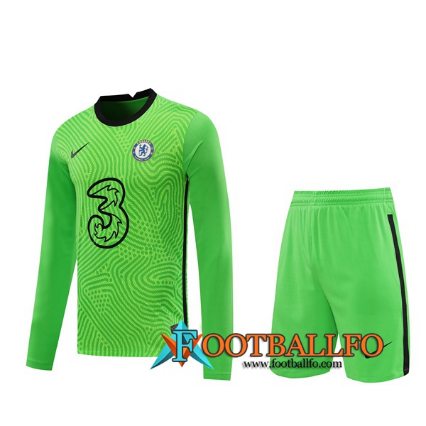 Camisetas Futbol FC Chelsea Portero Verde Manga Larga 2020/2021