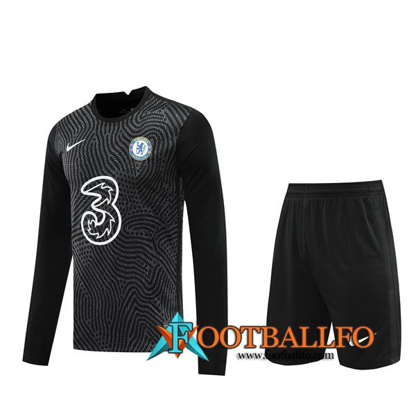 Camisetas Futbol FC Chelsea Portero Negro Manga Larga 2020/2021