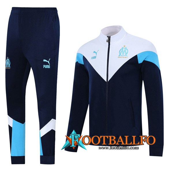 Chandal Futbol - Chaqueta + Pantalones Marsella OM Azul Real Blanco 2019/2020