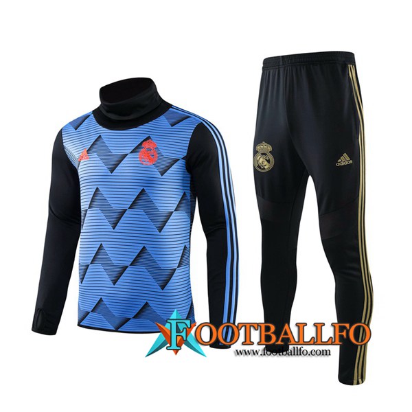 Chandal Futbol + Pantalones Real Madrid Azul Cuello Alto 2019/2020