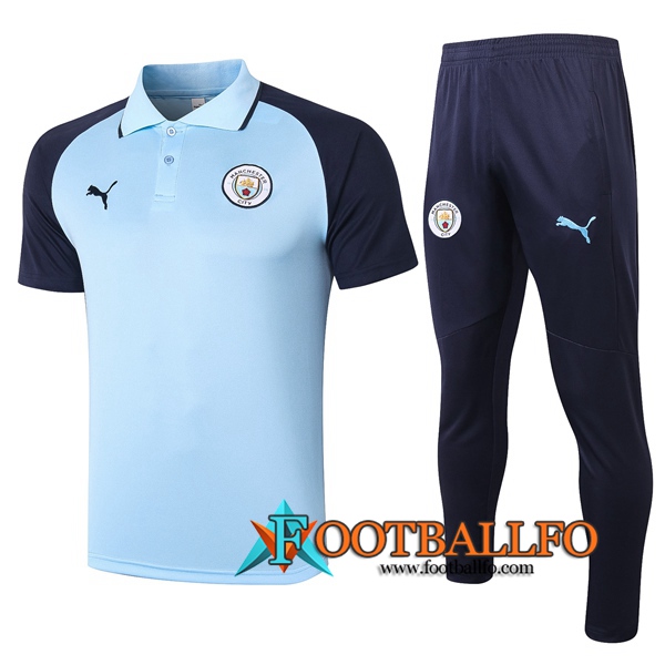 Polo Futbol Manchester City + Pantalones Azul 2020/2021