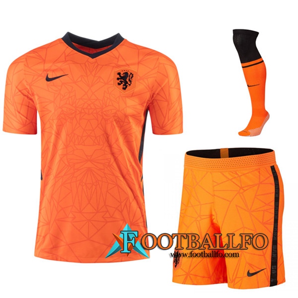 Traje Camisetas Futbol Países Bajos Primera (Cortos+Calcetines) UEFA Euro 2020