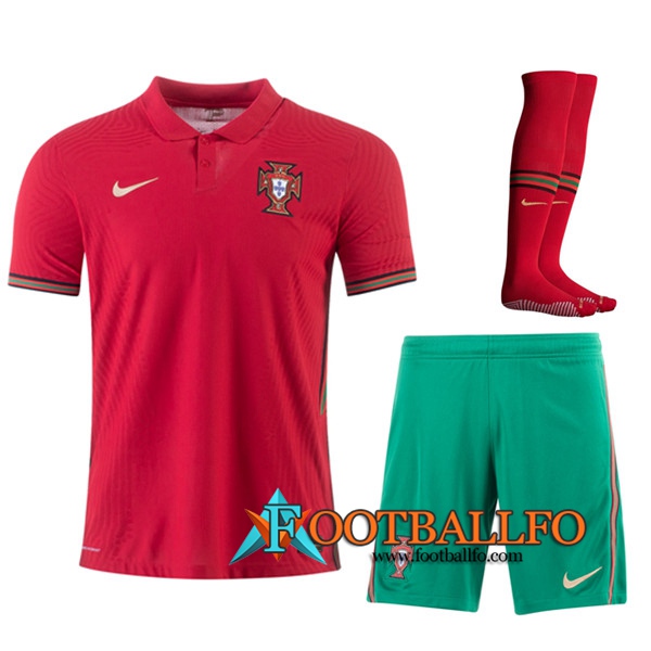 Traje Camisetas Futbol Portugal Primera (Cortos+Calcetines) UEFA Euro 2020