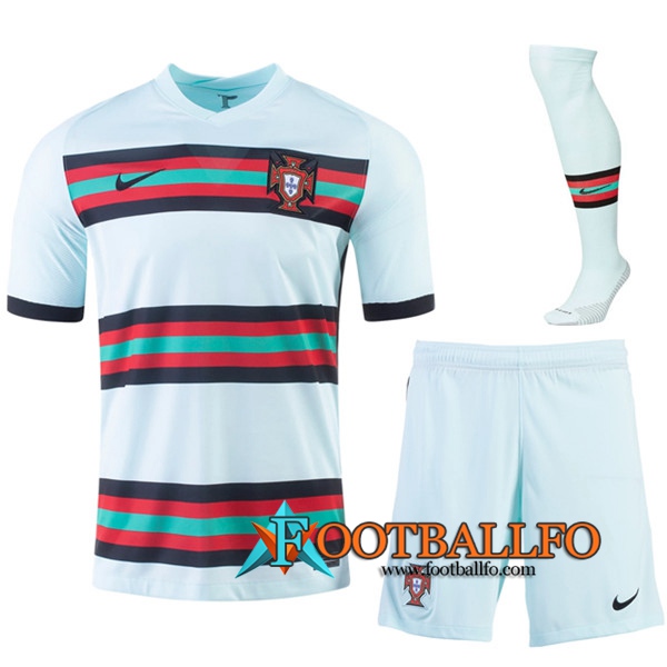 Traje Camisetas Futbol Portugal Segunda (Cortos+Calcetines) UEFA Euro 2020