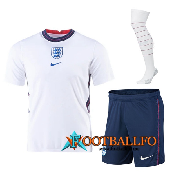 Traje Camisetas Futbol Inglaterra Primera (Cortos+Calcetines) UEFA Euro 2020