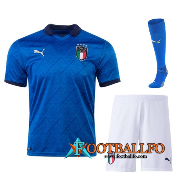 Traje Camisetas Futbol Italia Primera (Cortos+Calcetines) UEFA Euro 2020