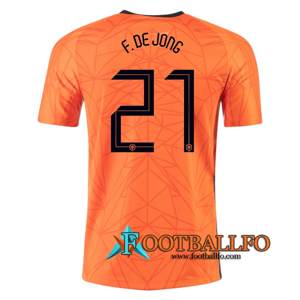 Camisetas Futbol Países Bajos (F.DE JONG 21) Primera UEFA Euro 2020