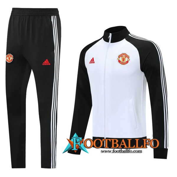Chandal Futbol - Chaqueta + Pantalones Manchester United Blanco 2020/2021