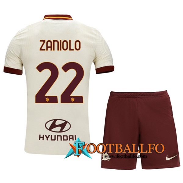 Camisetas Futbol AS Roma (ZANIOLO 22) Ninos Segunda 2020/2021