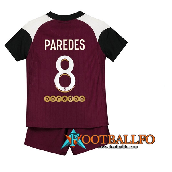Camisetas Futbol PSG (Paredes 8) Ninos Tercera 2020/2021