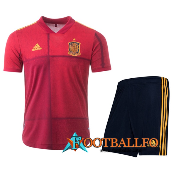 Nueva Camisetas Futbol España Ninos Primera UEFA Euro 2020