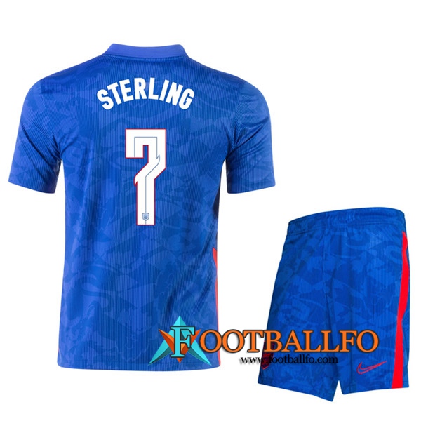 Camisetas Futbol UEFA Euro 2020 Inglaterra (Sterling 7) Ninos Segunda