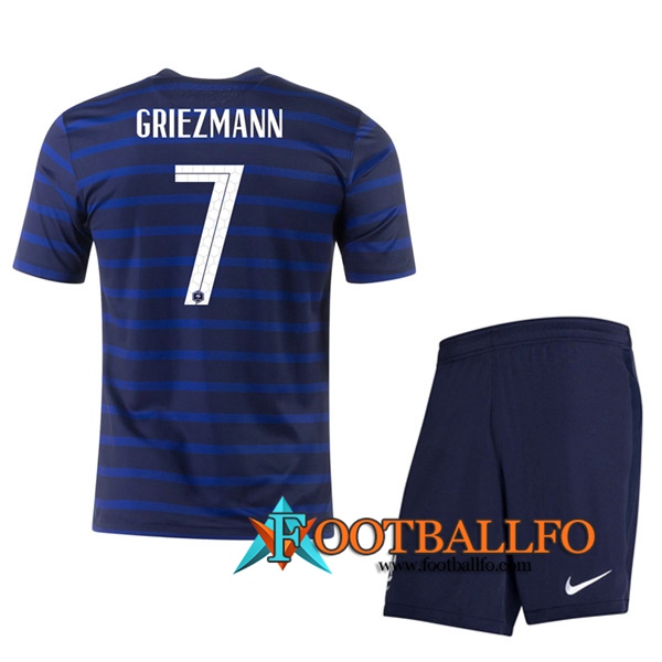 Camisetas Futbol UEFA Euro 2020 Francia (Griezmann 7) Ninos Primera