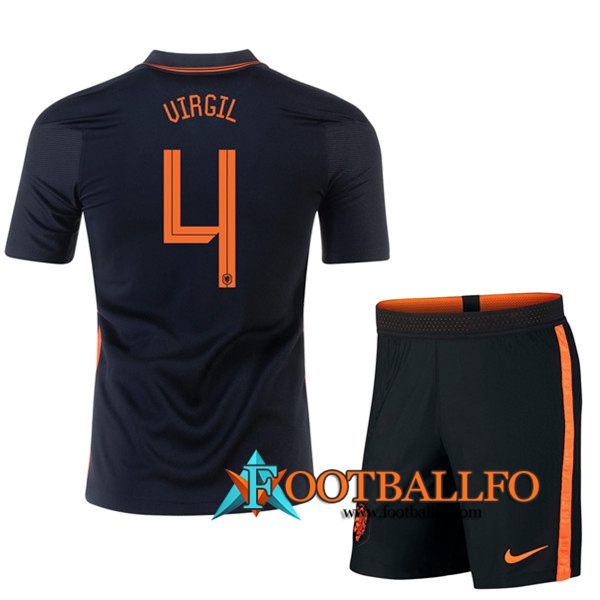 Camisetas Futbol UEFA Euro 2020 Países Bajos (VIRGIL 4) Ninos Segunda