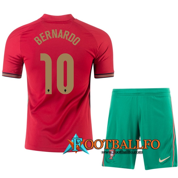 Camisetas Futbol UEFA Euro 2020 Portugal (BERNARDO 10) Ninos Primera